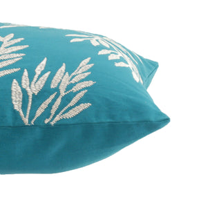 Textured Flora Embroidered Cushion Cover