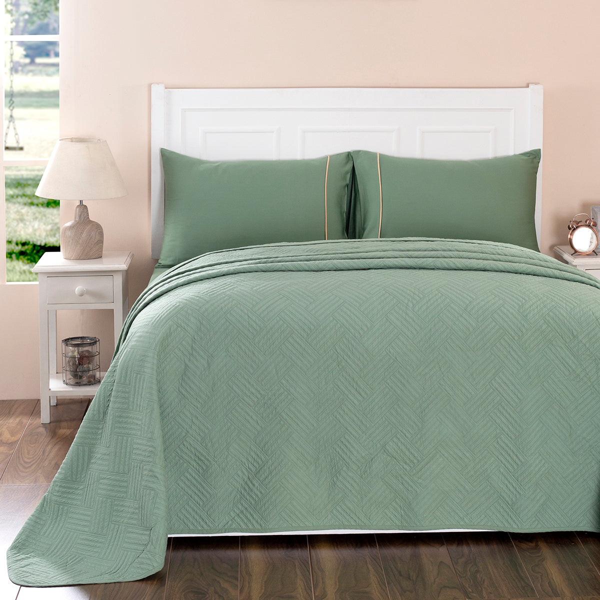 Eliott Summer AC Quilt/Quilted Bed Cover/Comforter Basil