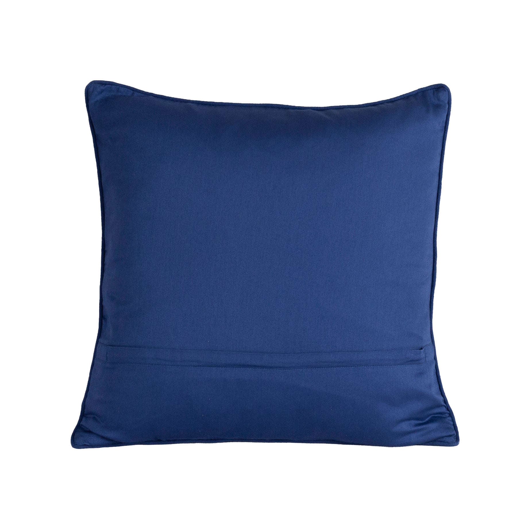 Folklore Transition Recurring Stripes Fabric100%CottonFilling100%Polyester Blue Hand Embroidered Quilted Cushion Cover