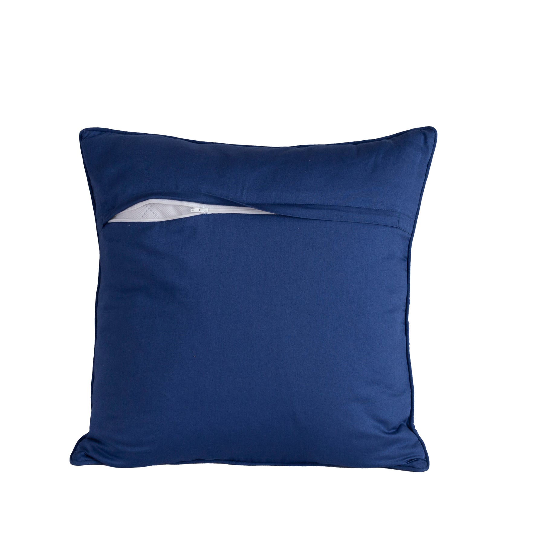 Folklore Transition Recurring Stripes Fabric100%CottonFilling100%Polyester Blue Hand Embroidered Quilted Cushion Cover