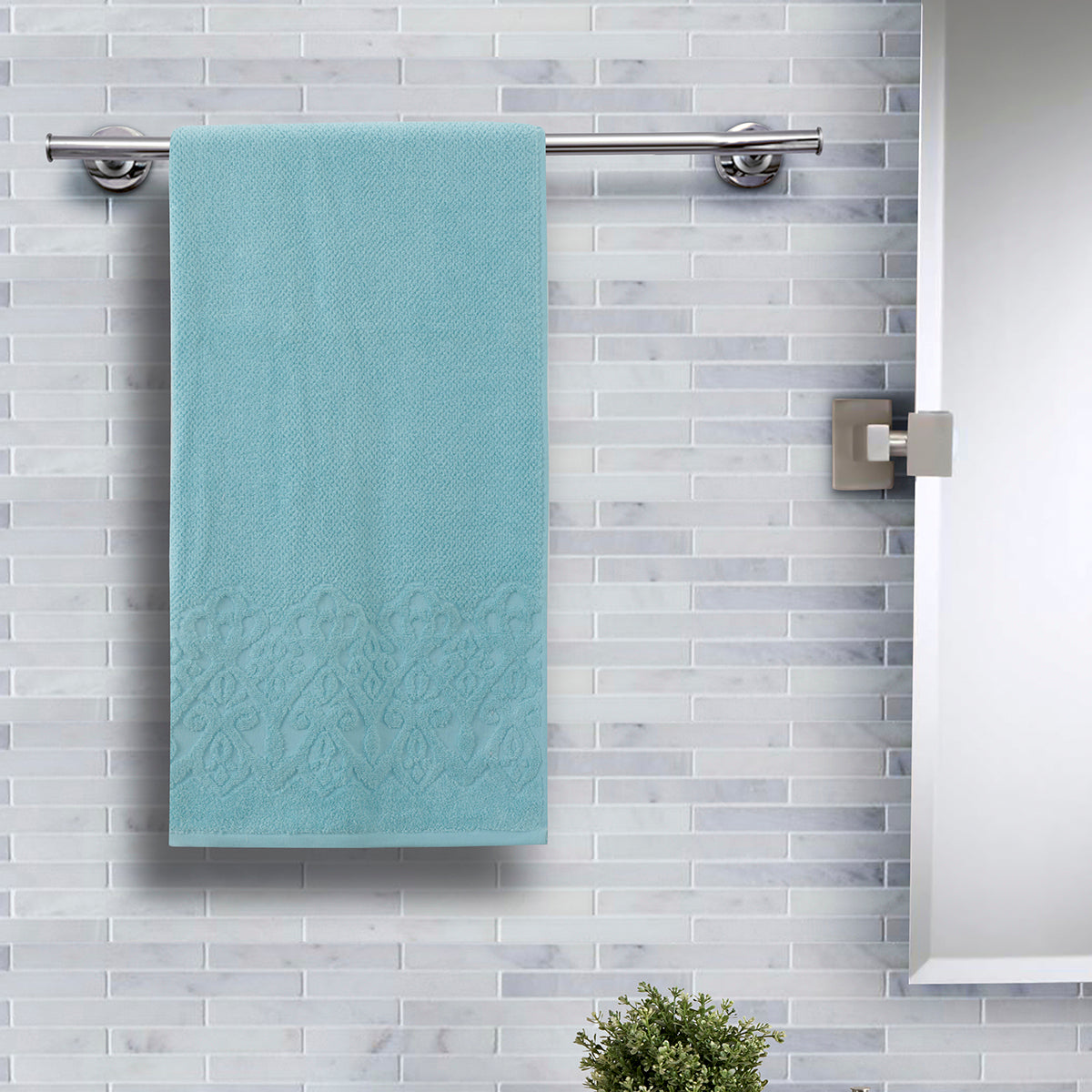 Windsor Antimicrobial Antifungal Zero Twist Fluffy Luxurious Fiji Blue Towel