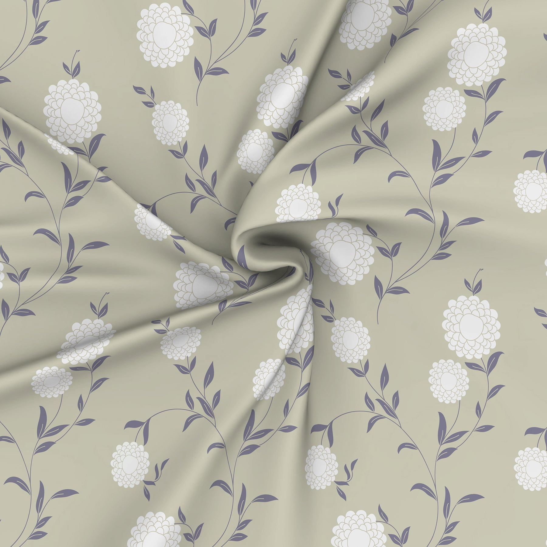 Florescence Chloe Printed 100% Cotton Beige Bed Sheet