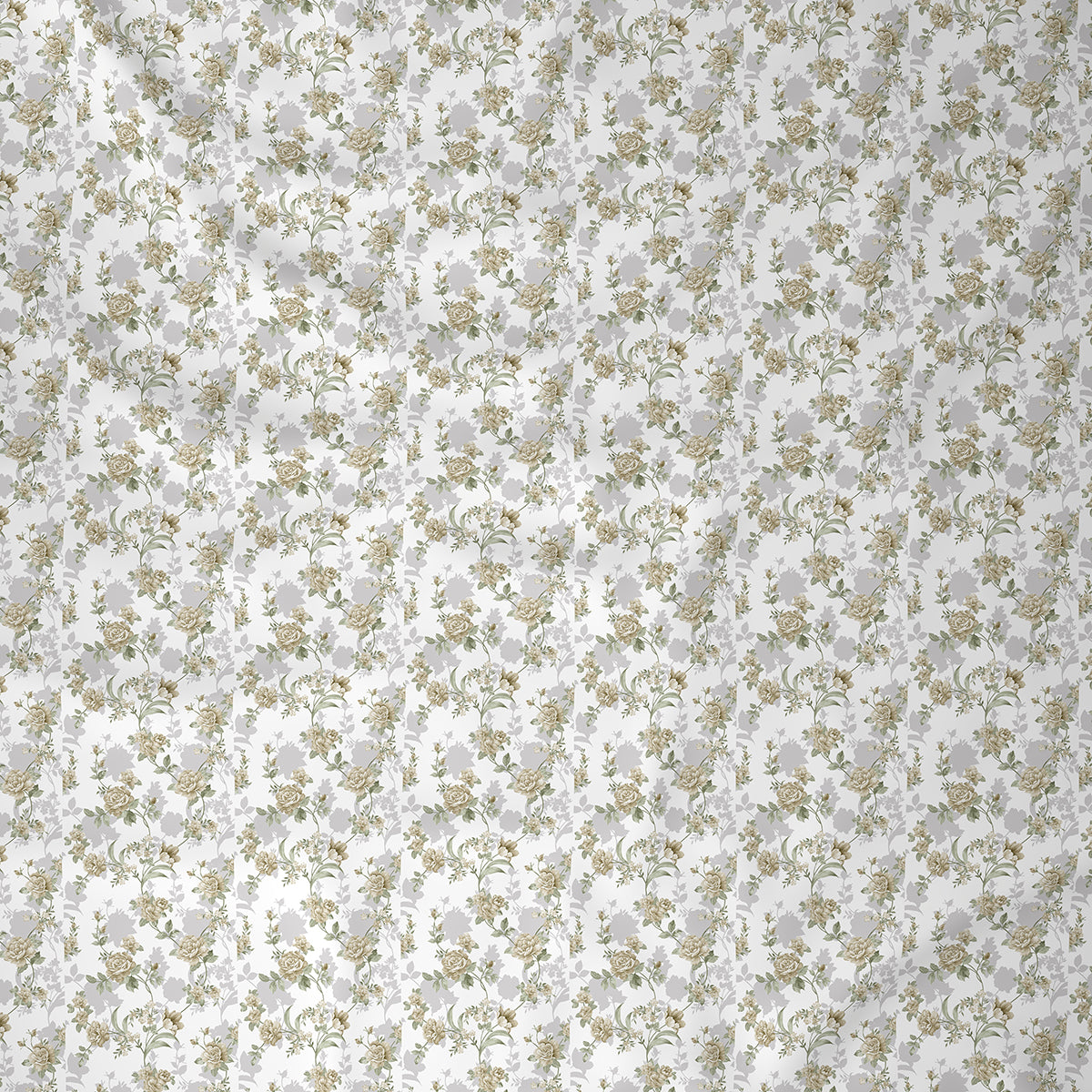 Hermosa Exotic Bouquet Bloomington Neutral Bed Sheet with Pillow Case
