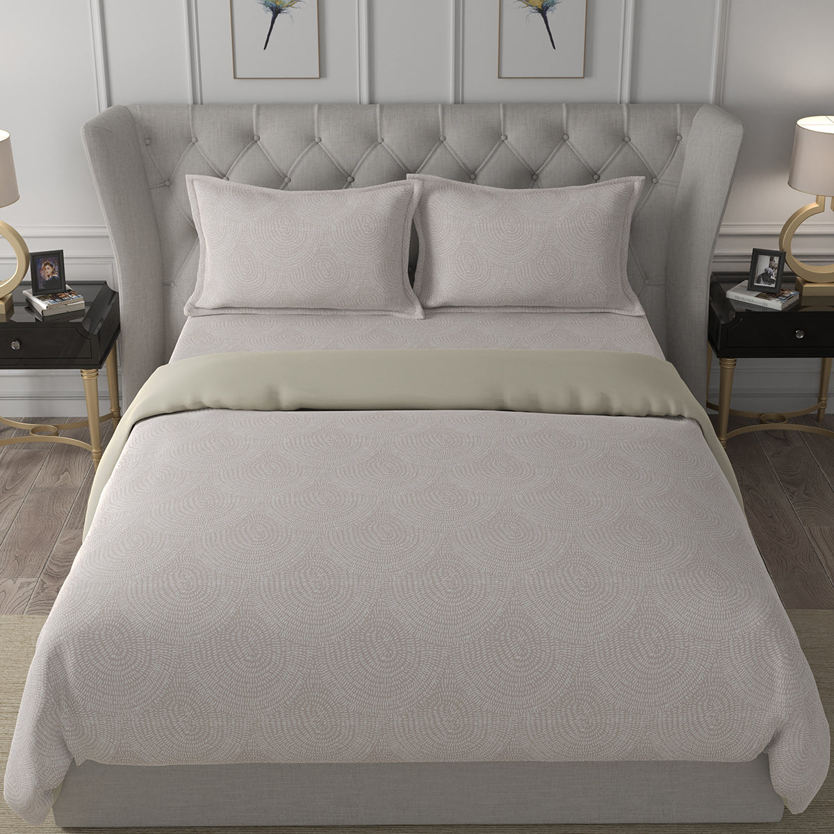 Hermosa Exotic Bouquet Solaris Neutral 4 Pc Quilt/Quilted Bed Cover Set