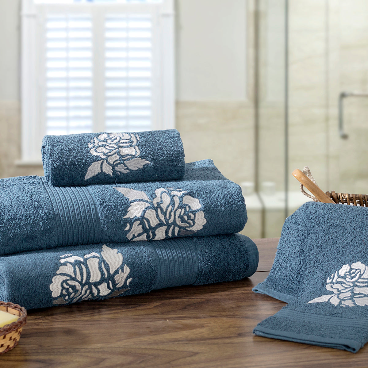 Florent Ultra-Soft And Highly Absorbant Mallard Blue 5Pc Bath Set
