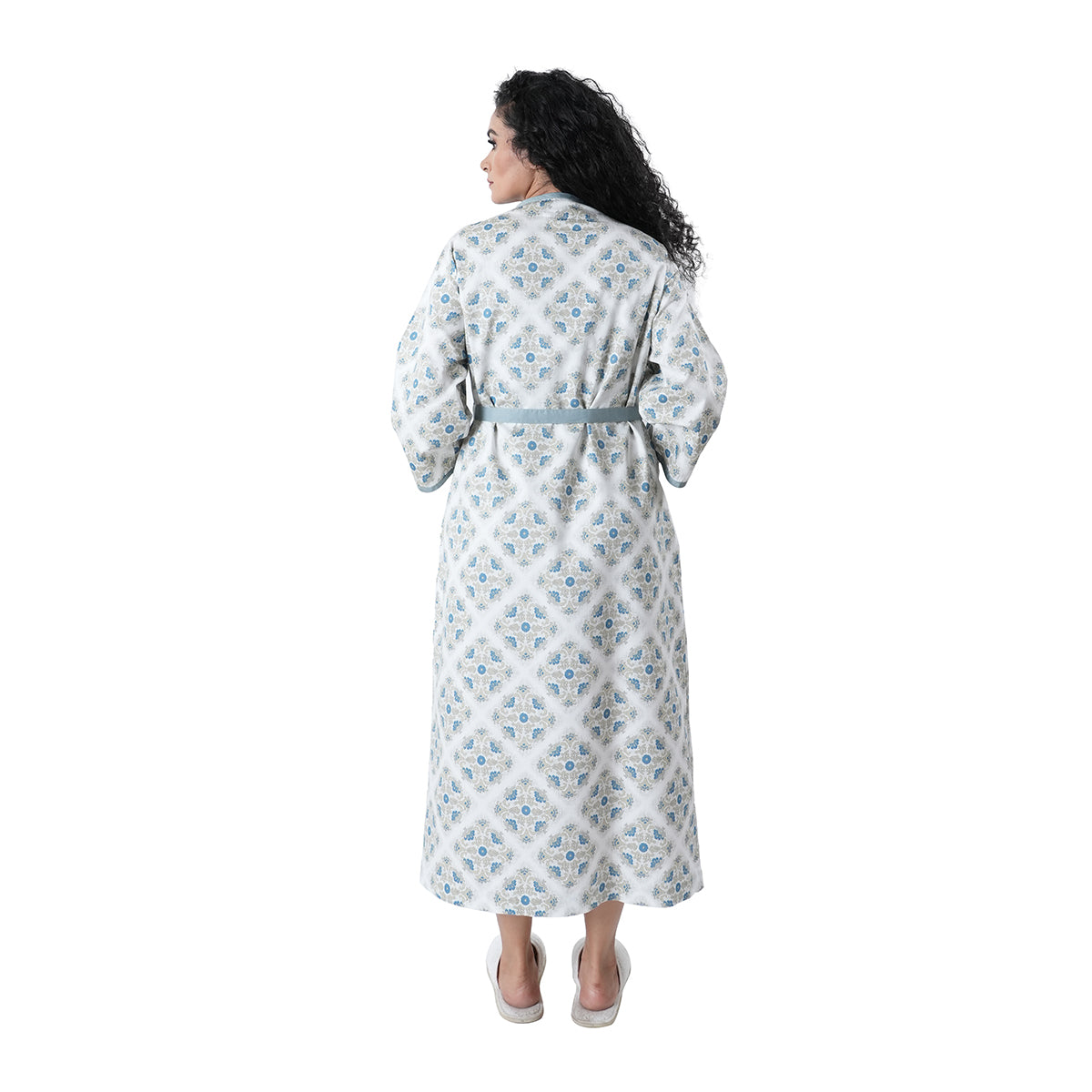 Luxe Boutique Finest Retro Printed 1Pc Ankle Length Robe/ Gown / Bath Robe In Box Packaing