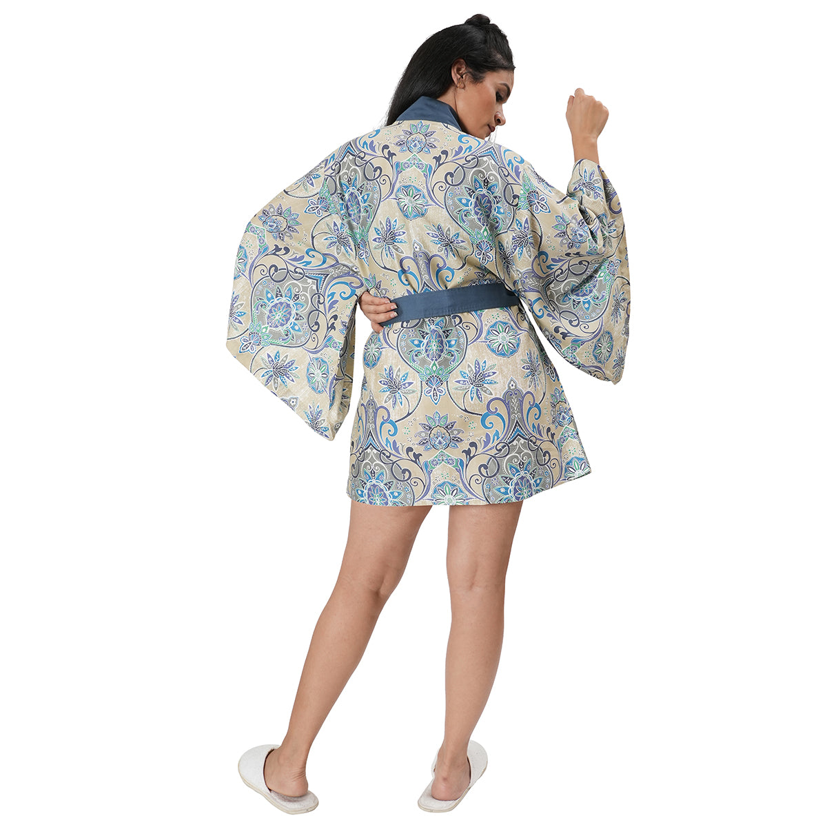 Luxe Boutique Lawn Rerun Printed 1Pc Thigh Length Robe/Gown/Bath Robe In Box Packaging
