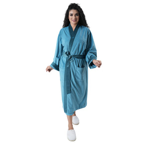 Luxe Boutique Luxify Velvet Sateen 1Pc Calf Length Robe/ Gown / Bath Robe In Box Packaging