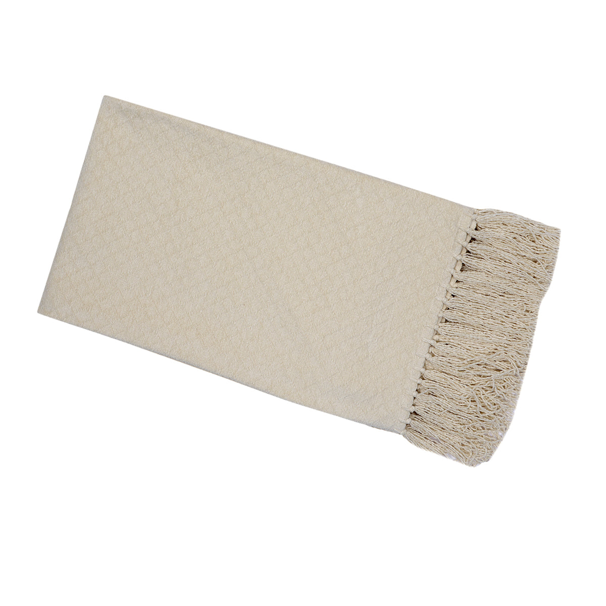 Blaize 100% Cotton Solid Weave Beige Throw/Sofa/Multi Cover/Single Bed Cover