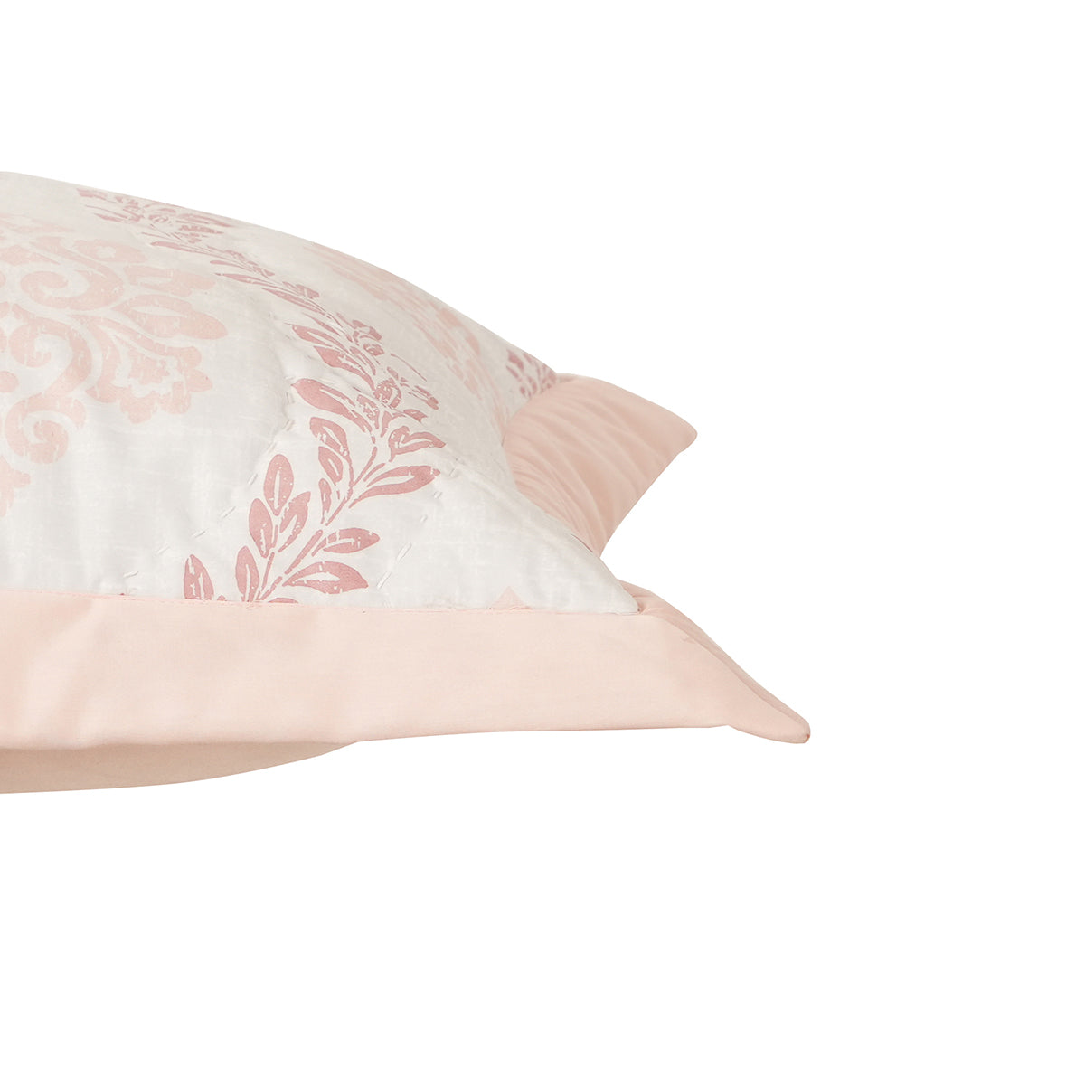Tranquil Essence Lawn Leaflet Quilted Peach 2 PC Pillow Sham Set