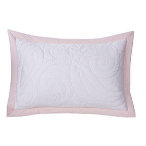 Tranquil Essence Cambric Lawn Quilted Peach 2 PC Pillow Sham Set