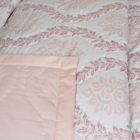 Tranquil Essence Lawn Leaflet Peach Summer AC Quilt/Quilted Bed Cover/Comforter