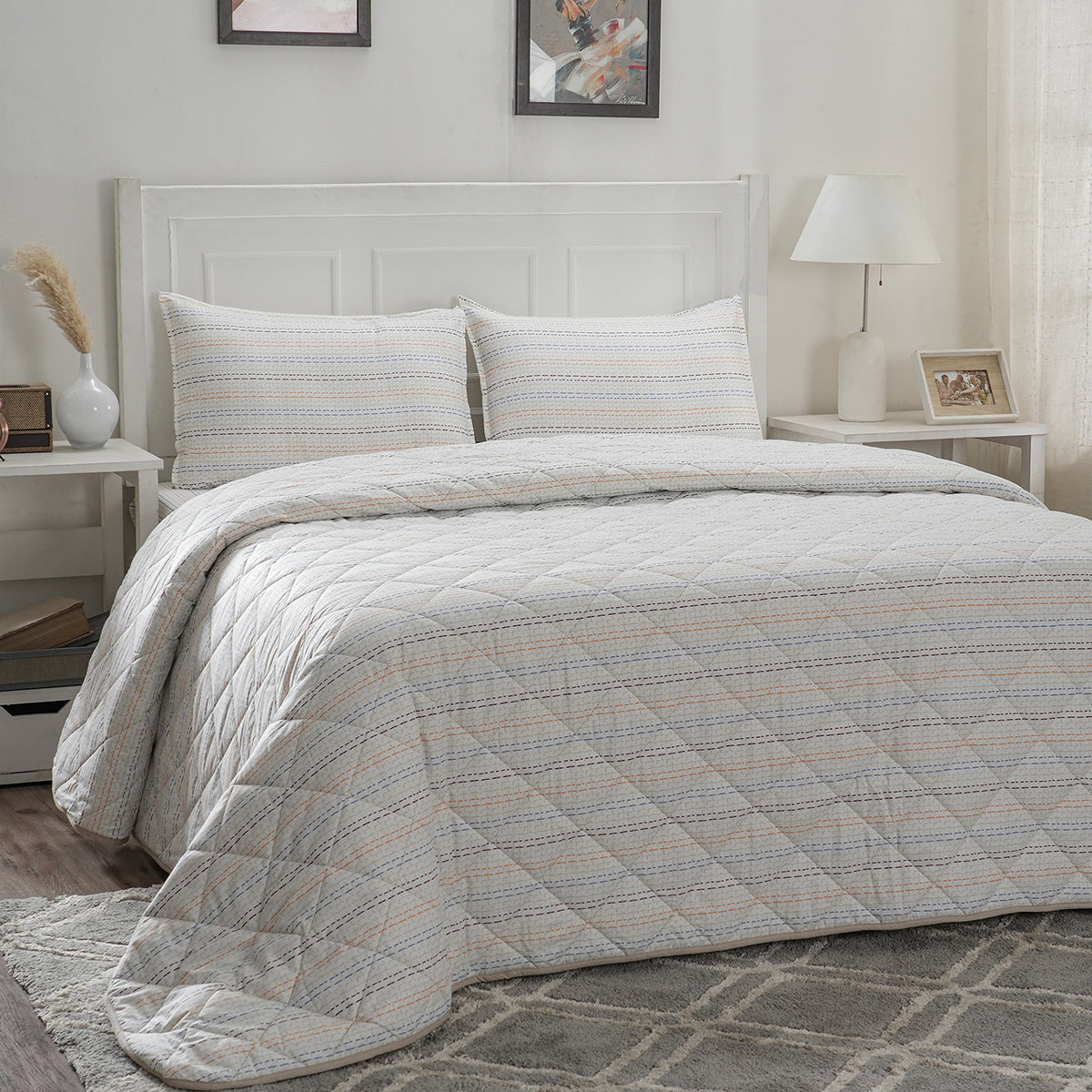 Optimist Bloom Atlair 4PC Quilt/Quilted Bed Cover Set