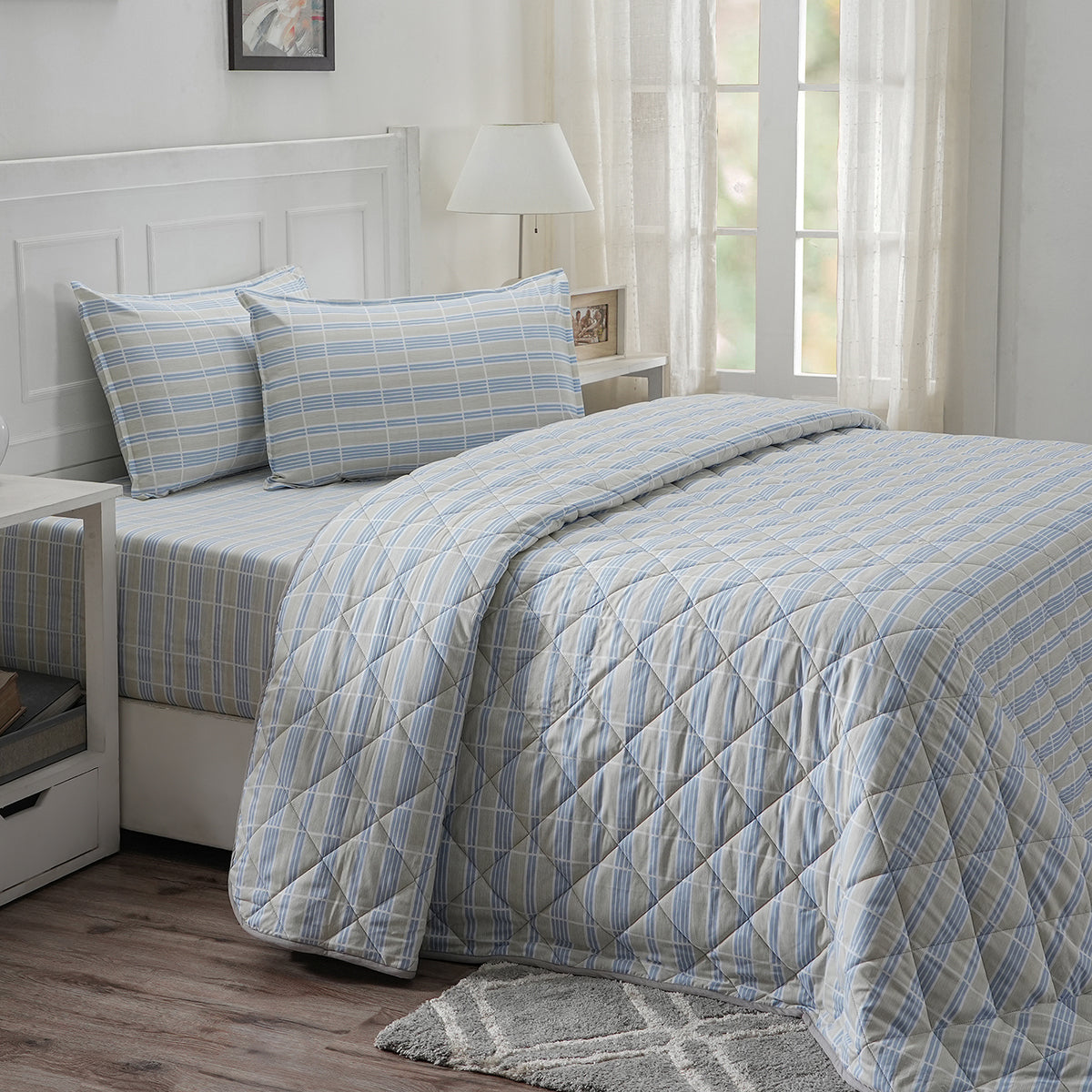 Optimist Bloom Berne 4PC Quilt/Quilted Bed Cover Set