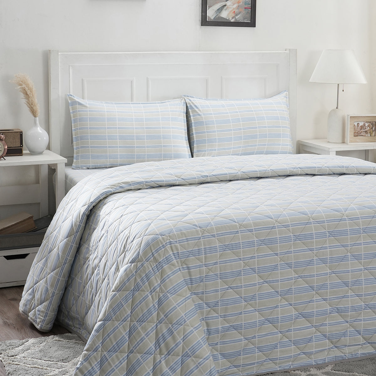 Optimist Bloom Berne 4PC Quilt/Quilted Bed Cover Set