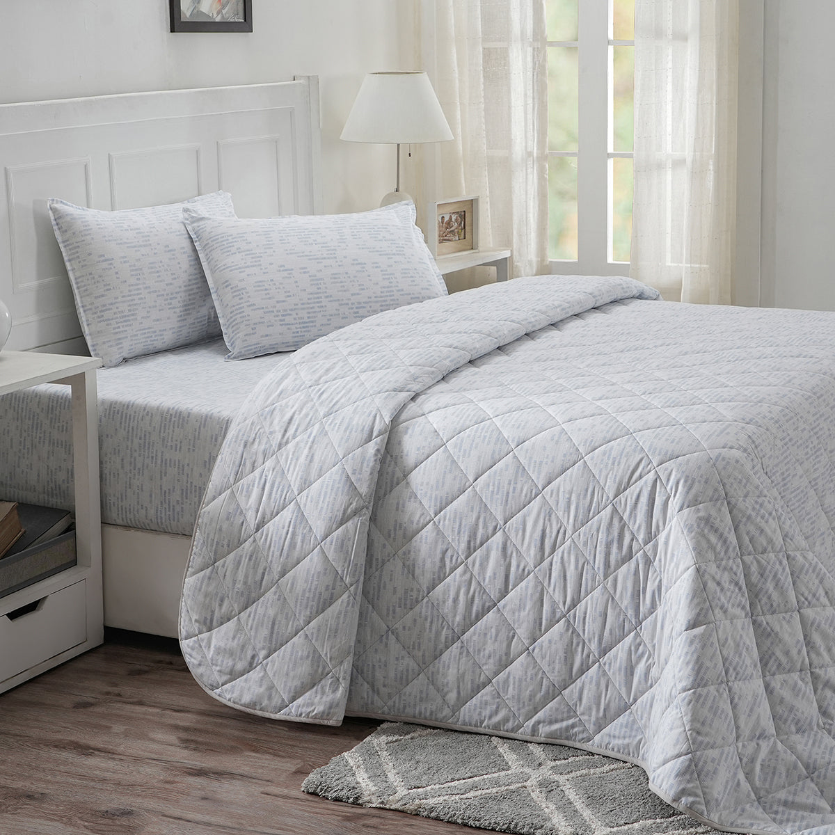 Optimist Bloom Canopus 4PC Quilt/Quilted Bed Cover Set