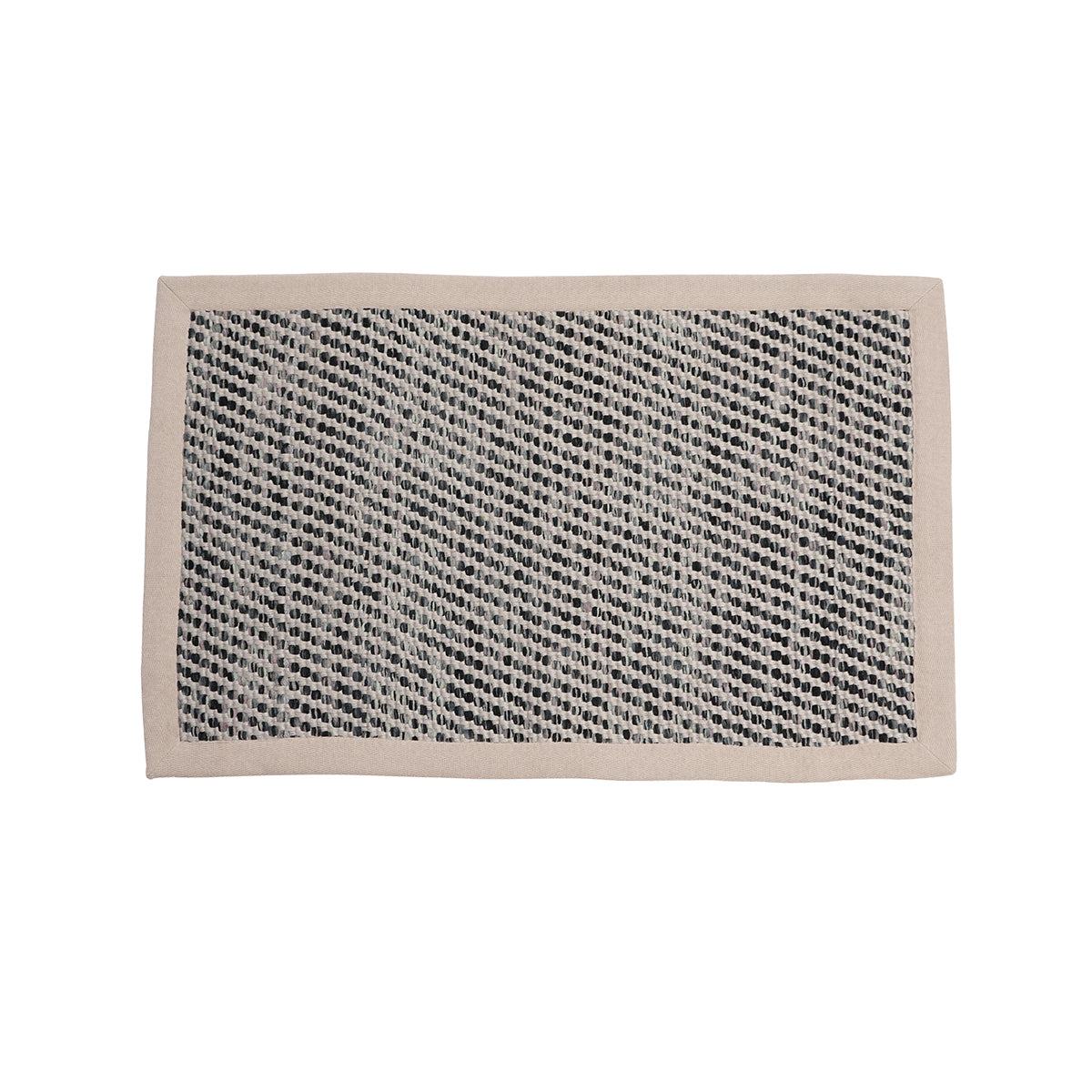 Diognal Line Woven 100% Cotton 1PC Doormat