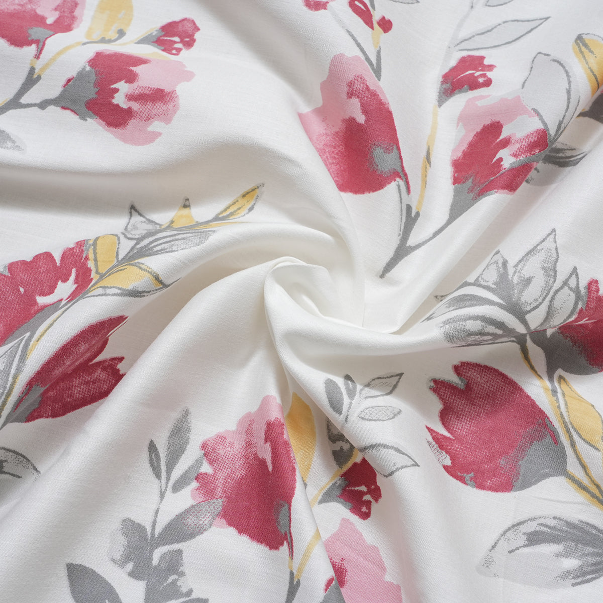 Royal Botanic Floral Leaves Print 200 TC Multi 100% Cotton Bed Sheet With Pillow Case