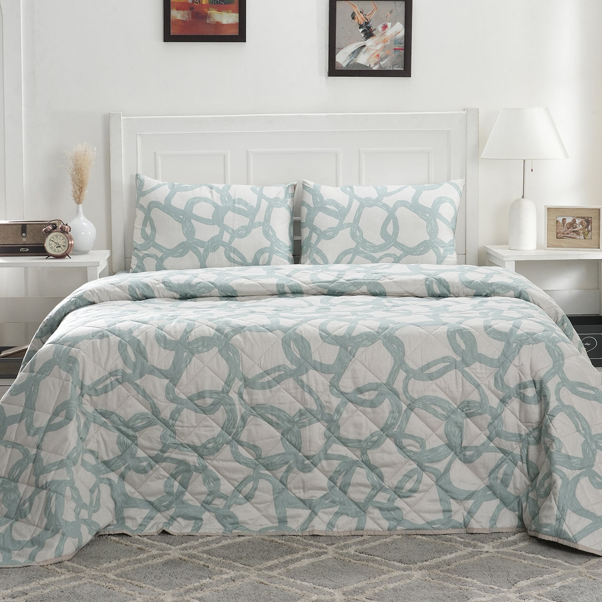 Royal Botanic 115 GSM Harriett Green Quilt/Quilted Bed Cover