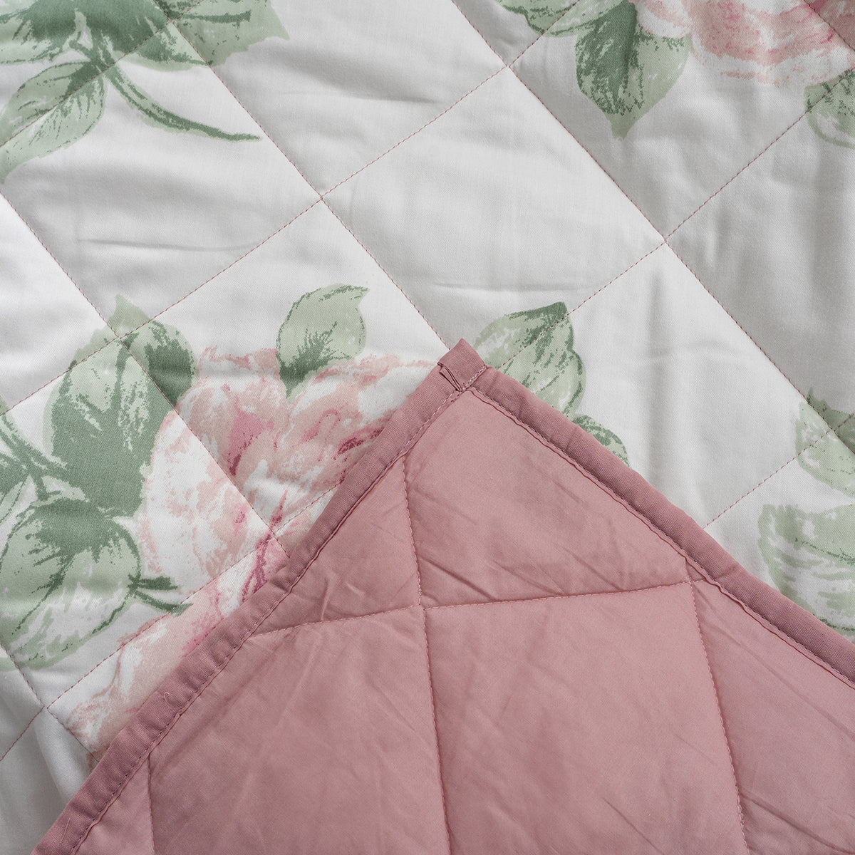 Royal Botanic Floral Garden Pink 4PC Quilt/Quilted Bed Cover Set