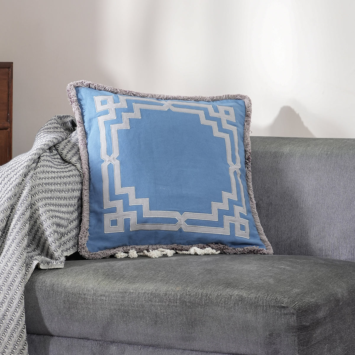 Utopian Regan Gantry Cross Embroidery Cotton Cushion Cover