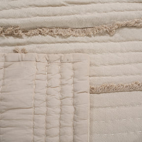 9PC Quilt/Quilted Bed Cover Set Rurban Rhupsodic Freyed Path Neutral
