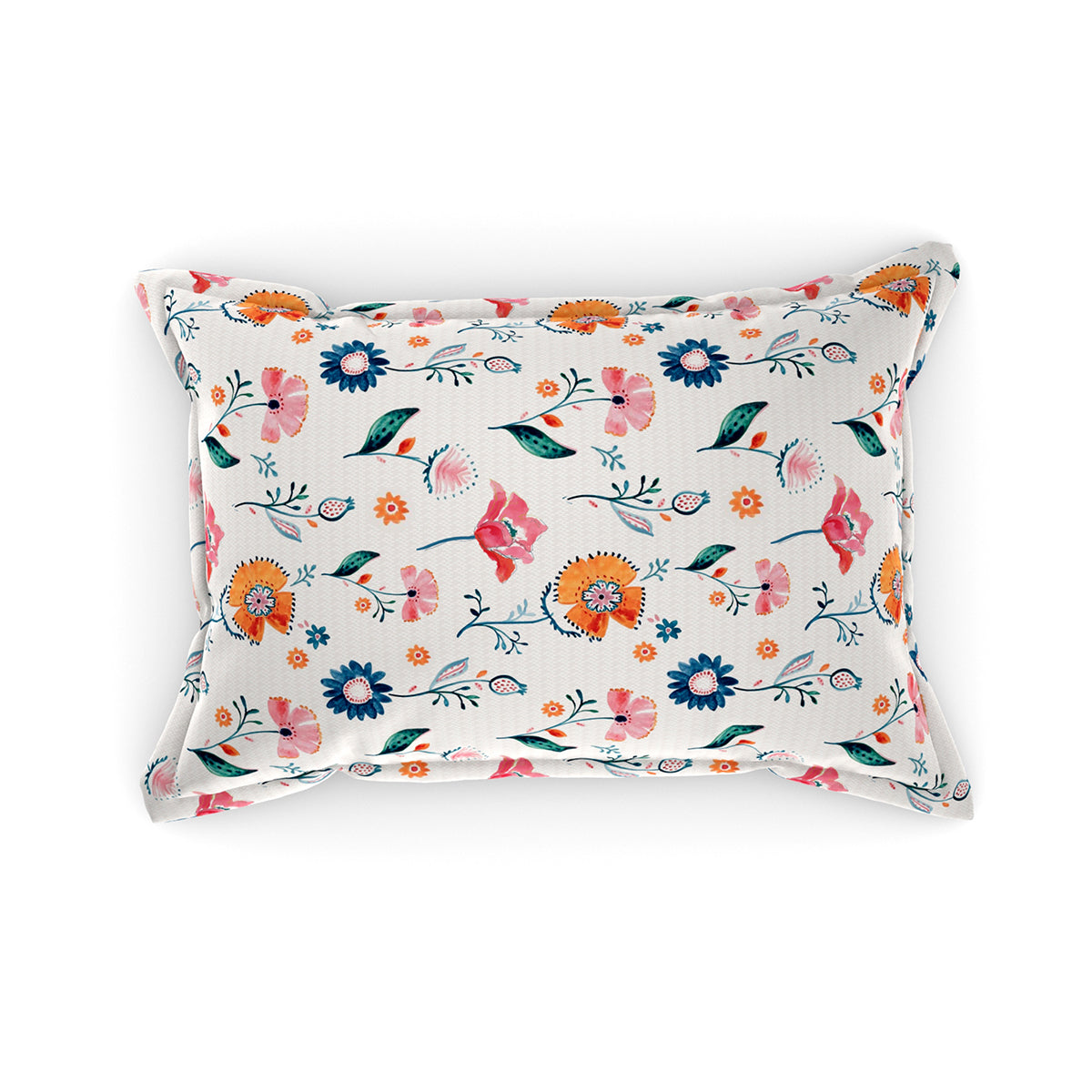 Tranquil Serenity Flower Heaven 100% Cotton Printed Multi Pillow Case Set Of 2