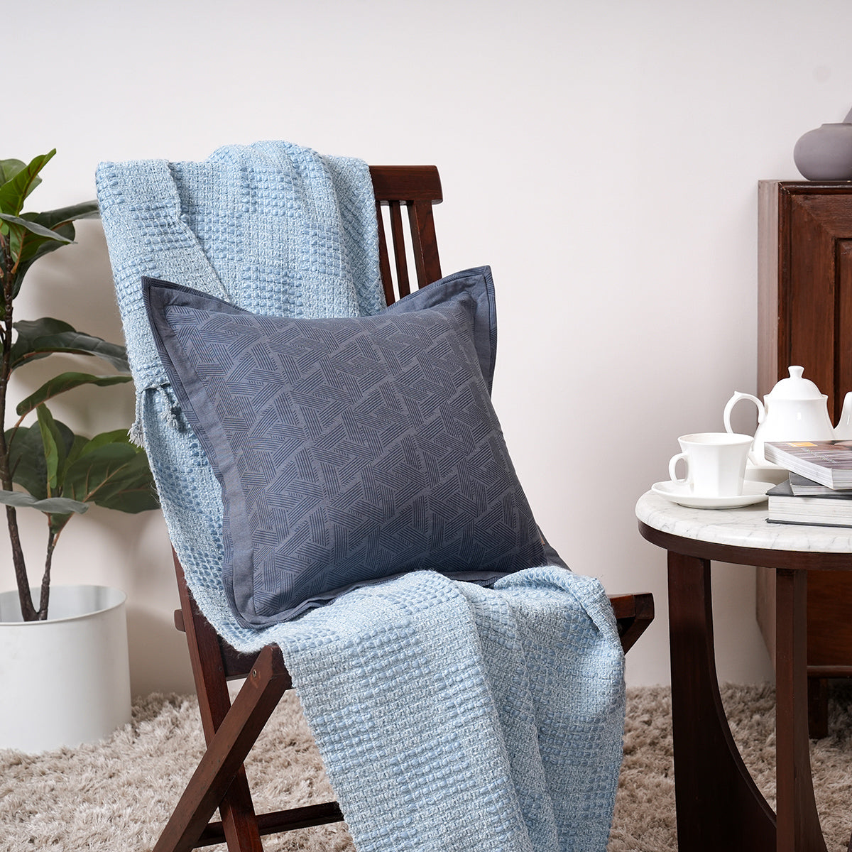 Inner City Made With Egyption Cotton Ultra Soft Blue Cushion Cover