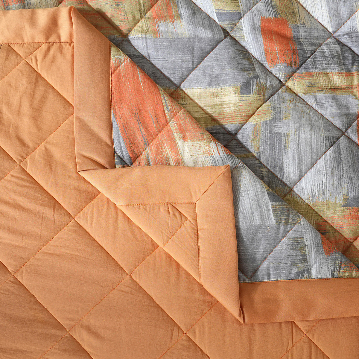 Whimsy Nature Brush Strokes Rust 8pcs Quilt/Quilted Bed Cover