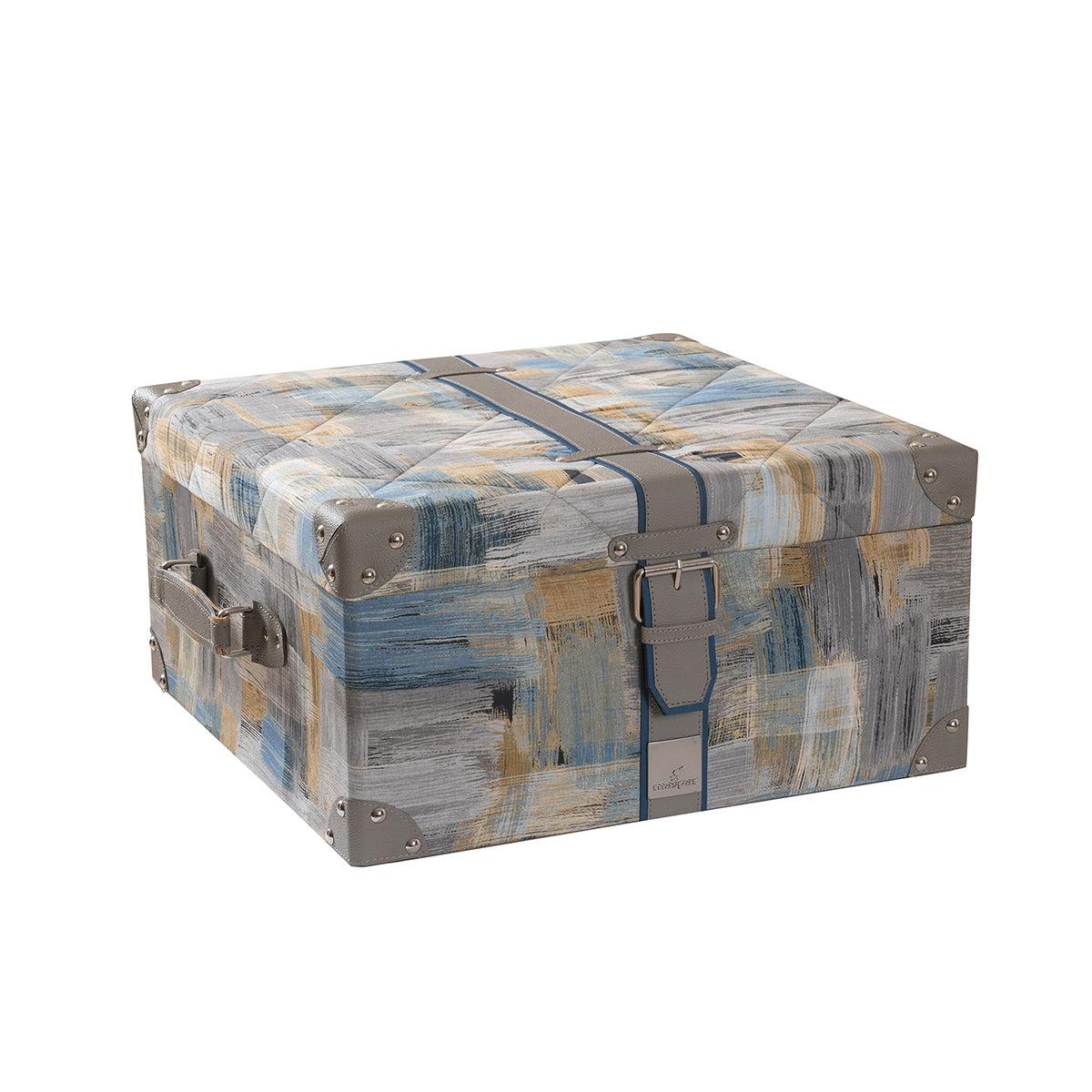 Whimsy Nature Brush Strokes Blue 8pcs Quilt/Quilted Bed Cover