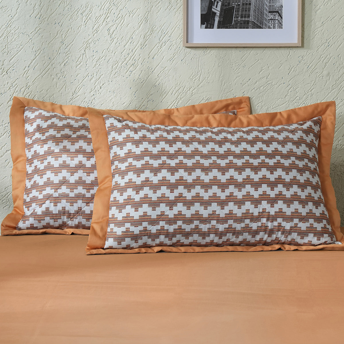 Whimsy Nature Twisty Melange Pillow Sham Set Rust