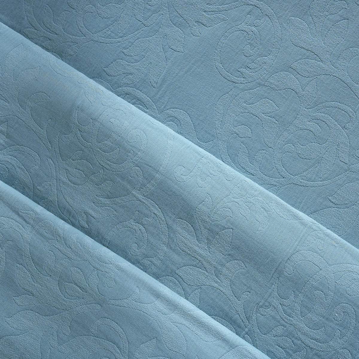 Classical Impression Curly Scroll 100% Cotton 8pcs Bed Cover Set Blue
