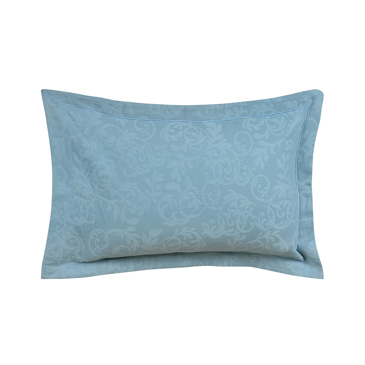 Classical Impression Curly Scroll 100% Cotton Pillow Sham Set Blue