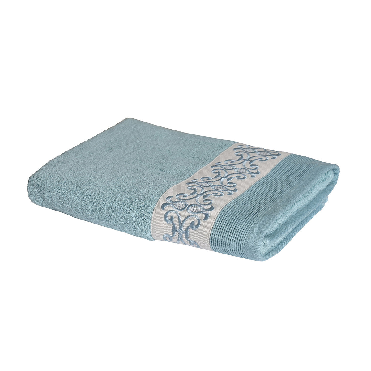 Elegance Embroidery Machine 100% Cotton Blue Towel