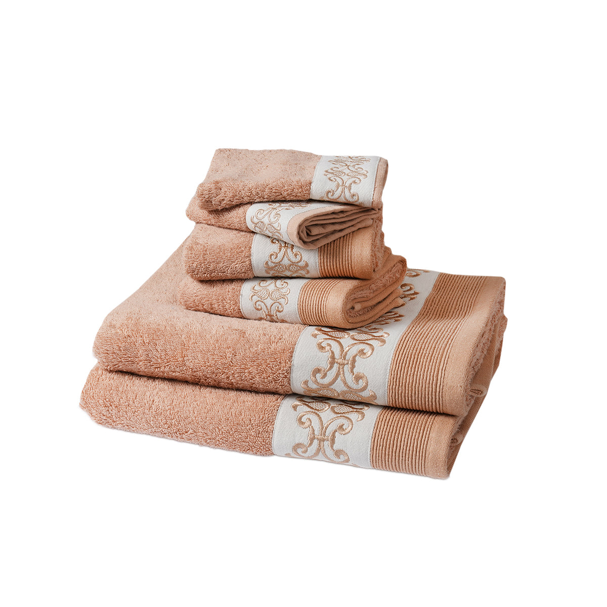 Elegance Embroidery Machine 100% Cotton Rust Towel