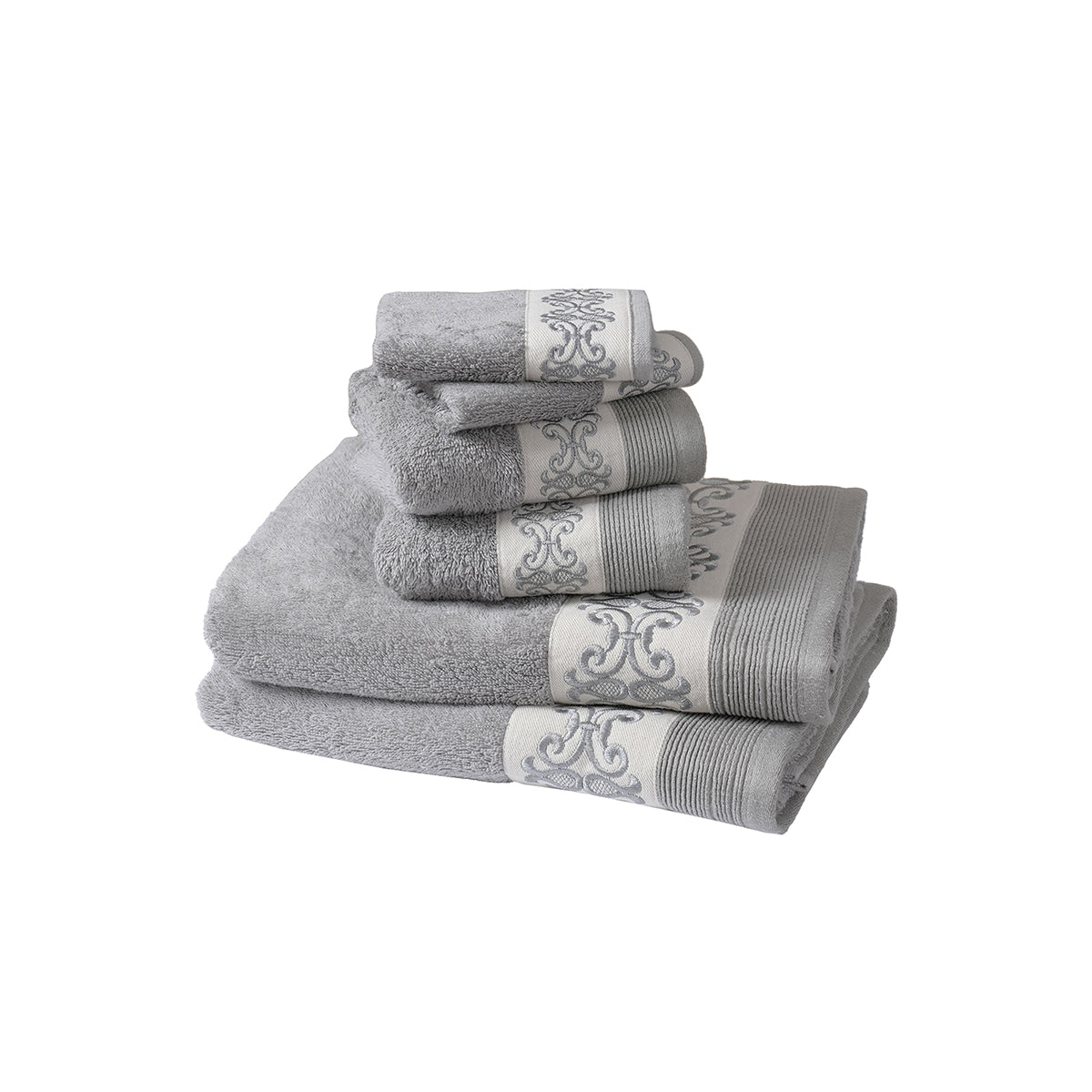 Elegance Embroidery Machine 100% Cotton Grey Towel