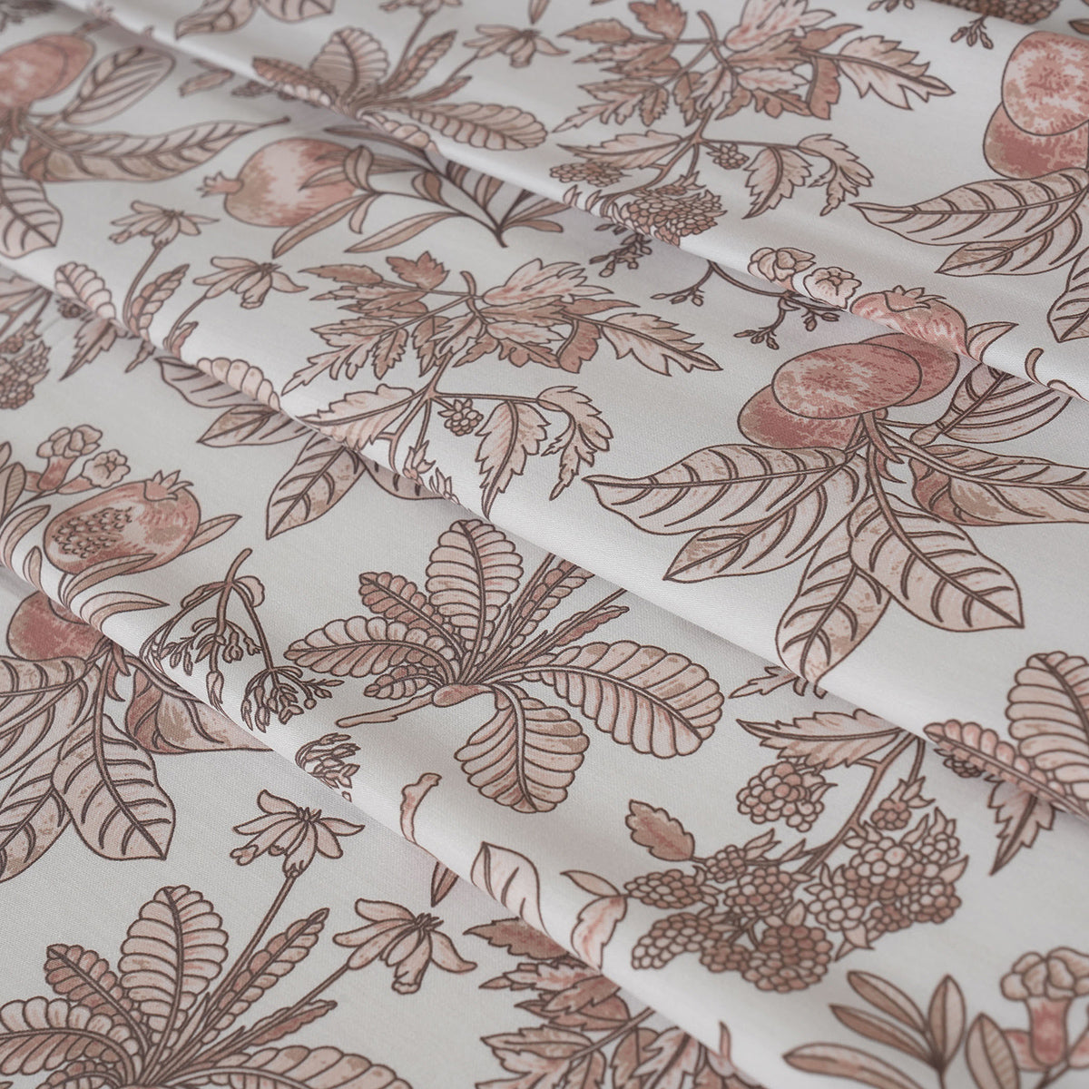 Sensory Bloom Fruity Foliage Pink Bed Sheet with Pillow Case