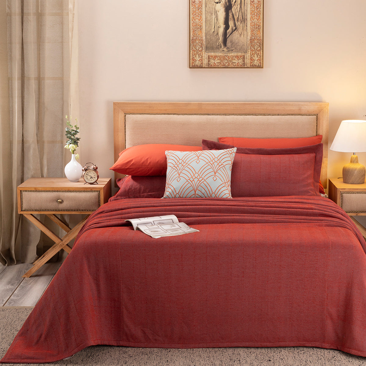 8pc Bed Cover Set  Red Nouveau Tradition Zigwine