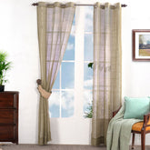 Solidonia Square Solid 2PC Green Curtain Set