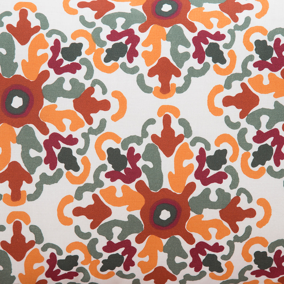 Donatella Cadence Printed 144 TC 100% Cotton Orange Bed Sheet with Pillow Case