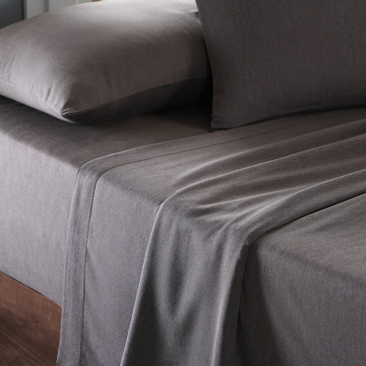Emmie Made With Egyptian Cotton Ultra Soft Brown Bed Sheet
