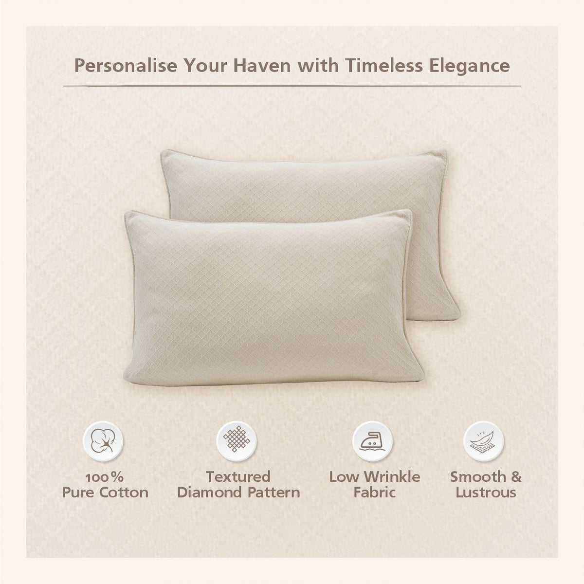 Blaize 100% Cotton Solid Weave Brown Pillow Sham Set
