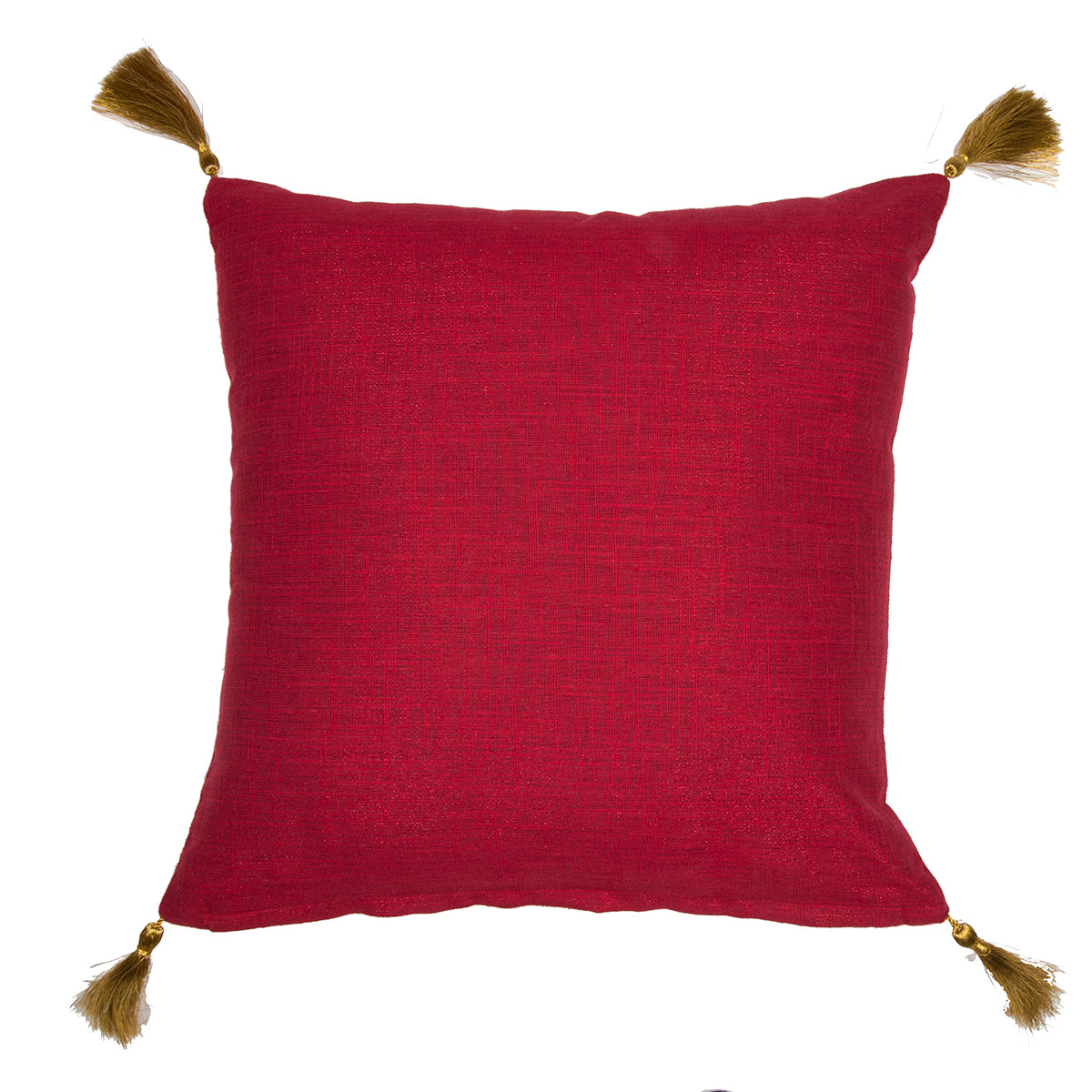 Solid Lurex 100%Cotton Solid Red Cushion Cover