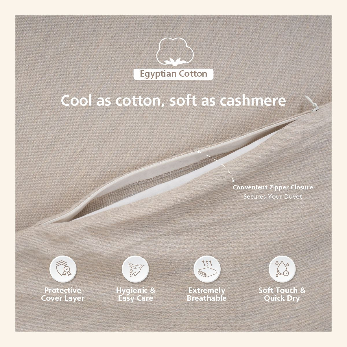 Emmie Made With Egyption Cotton Ultra Soft White Duvet Cover with Pillow Case