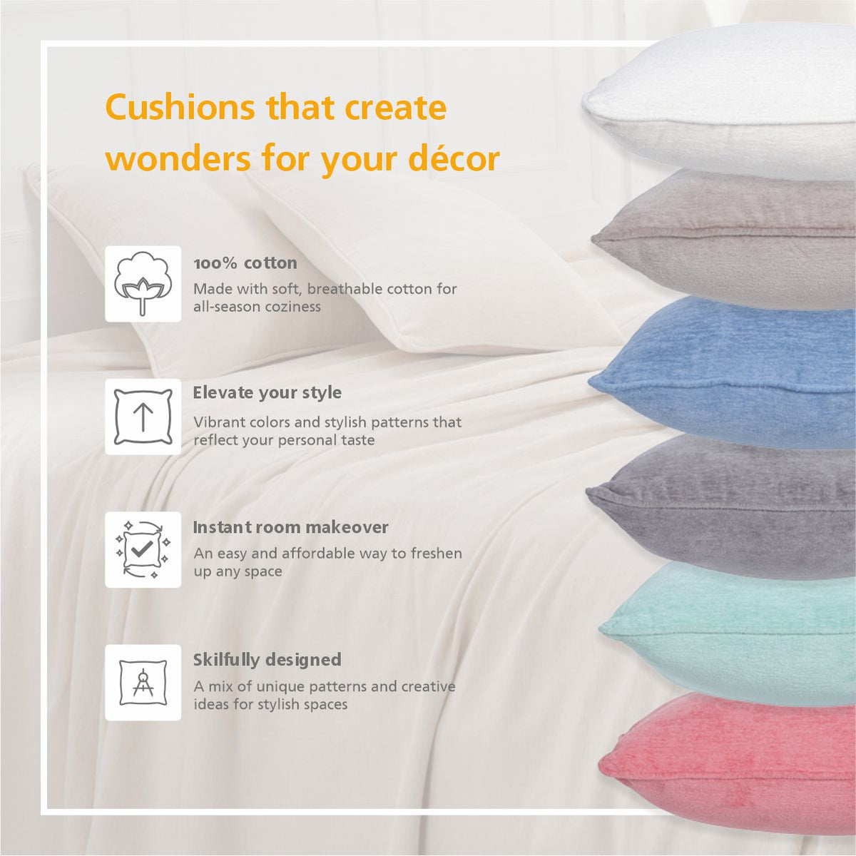 Jessica Solid Casual Cushion Cover