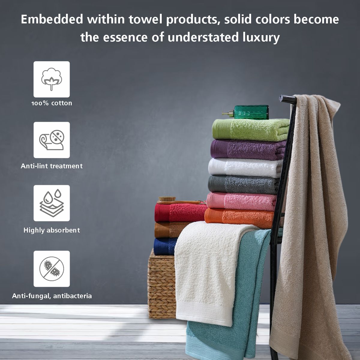 Colorart Embedded Stripe Cream Towel