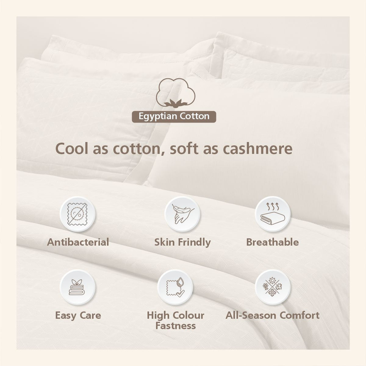 Inner City 100% Natural Cotton Filling Light Weight Winter Quilt / Quilted Bed Cover Grey