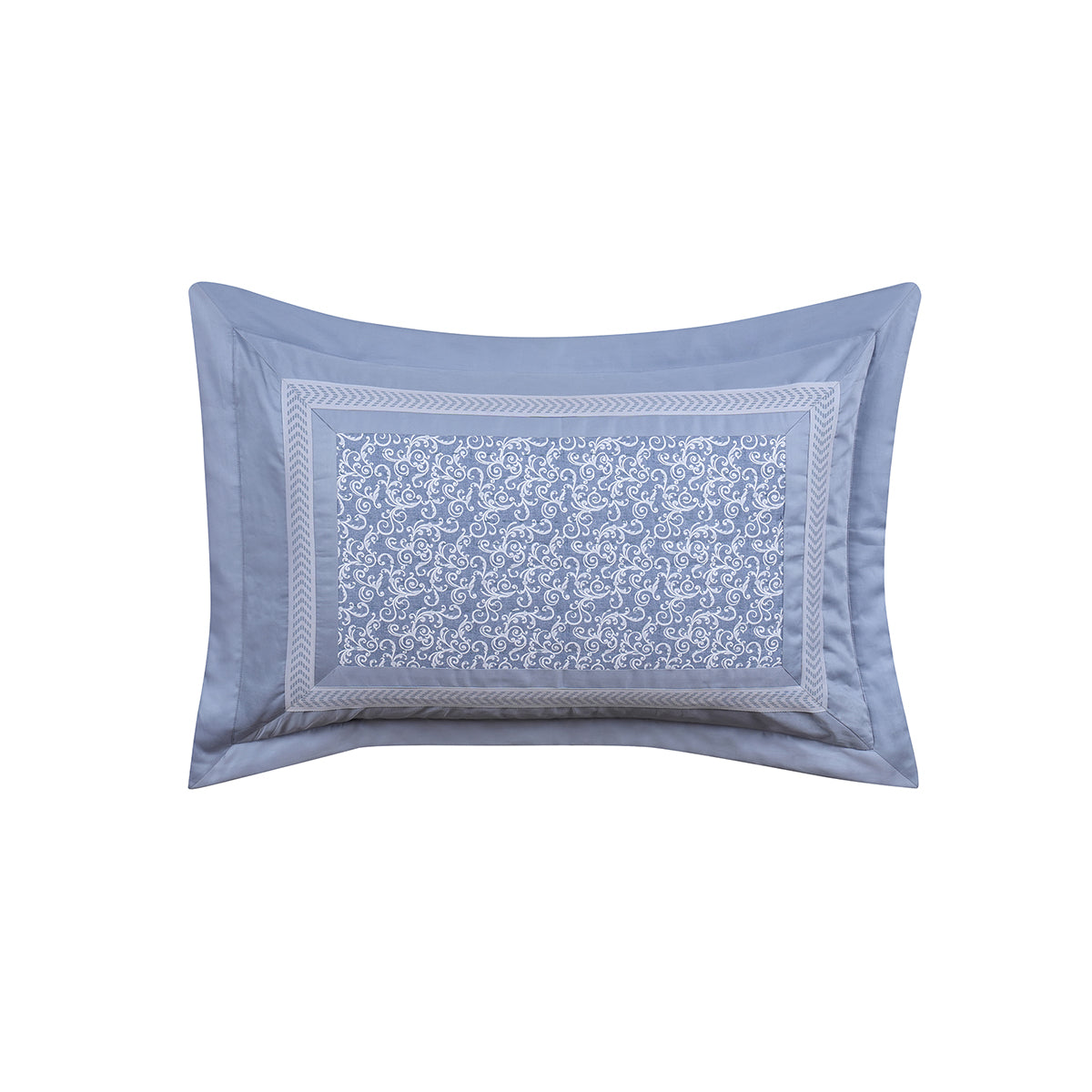 Ornamental Elegance Splendid Fabric-100% Cotton, Filling-100% Polyester Pillow Sham Set Blue