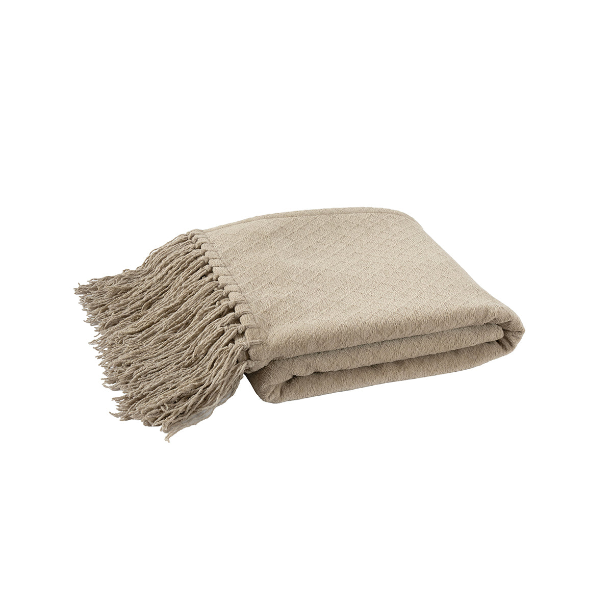 Blaize 100% Cotton Solid Weave Beige 1Pc Throw