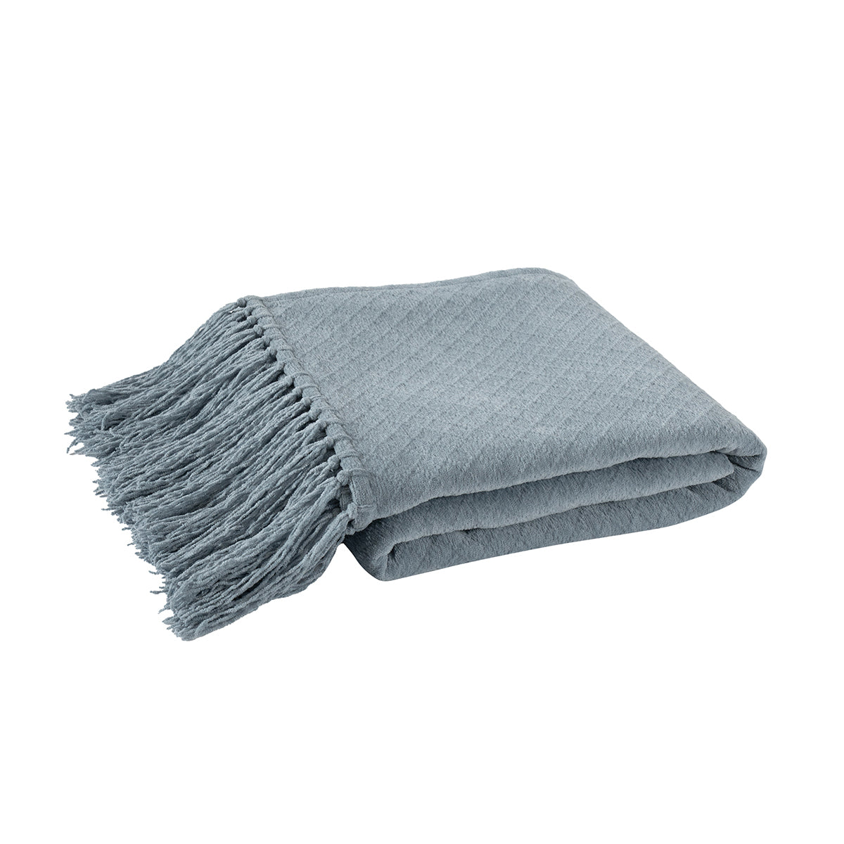 Blaize 100% Cotton Solid Weave Blue 1Pc Throw